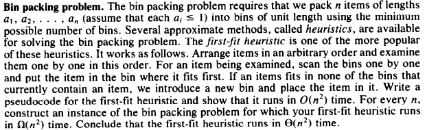Solved Bin packing problem. The bin packing problem requires | Chegg.com