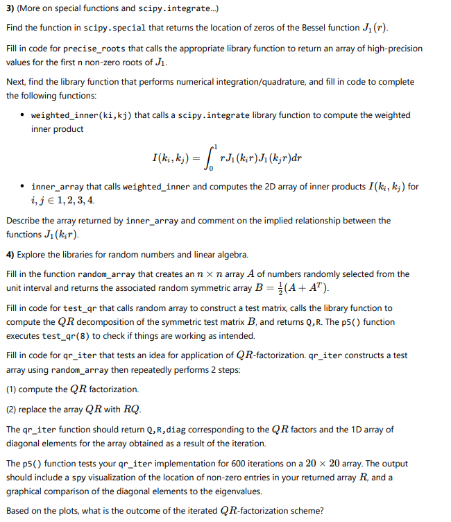 3) (More on special functions and scipy.