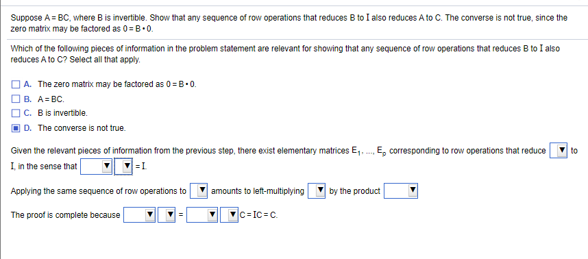 Solved Suppose A = BC, Where B Is Invertible. Show That Any | Chegg.com