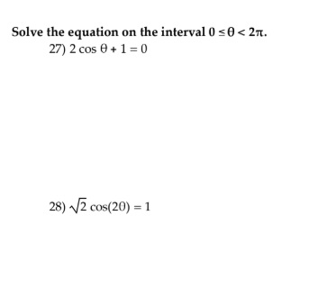Solved Solve the equation on the interval 0 =0