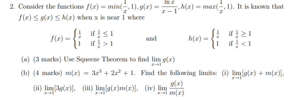 Solved Inc 2 Consider The Functions F X Min 5 1 Chegg Com