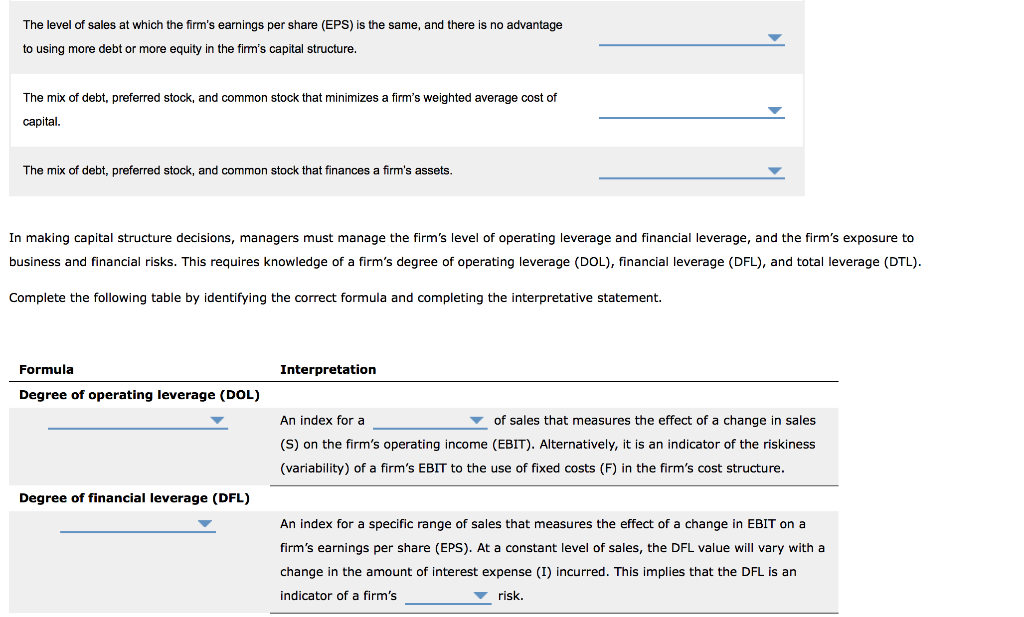 Select the correct term for each of the following | Chegg.com
