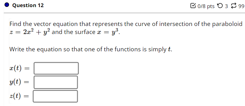 Solved Question 12Find the vector equation that represents | Chegg.com