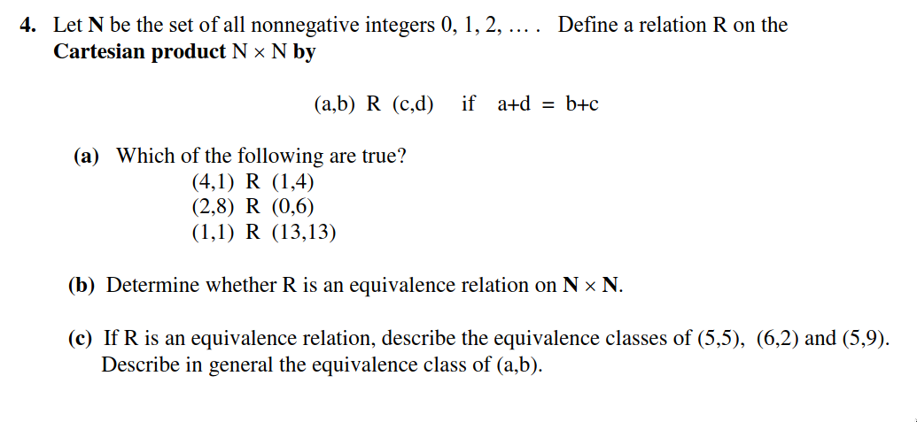 Solved Let N Be The Set Of All Nonnegative Integers 0,1,2,…. | Chegg.com