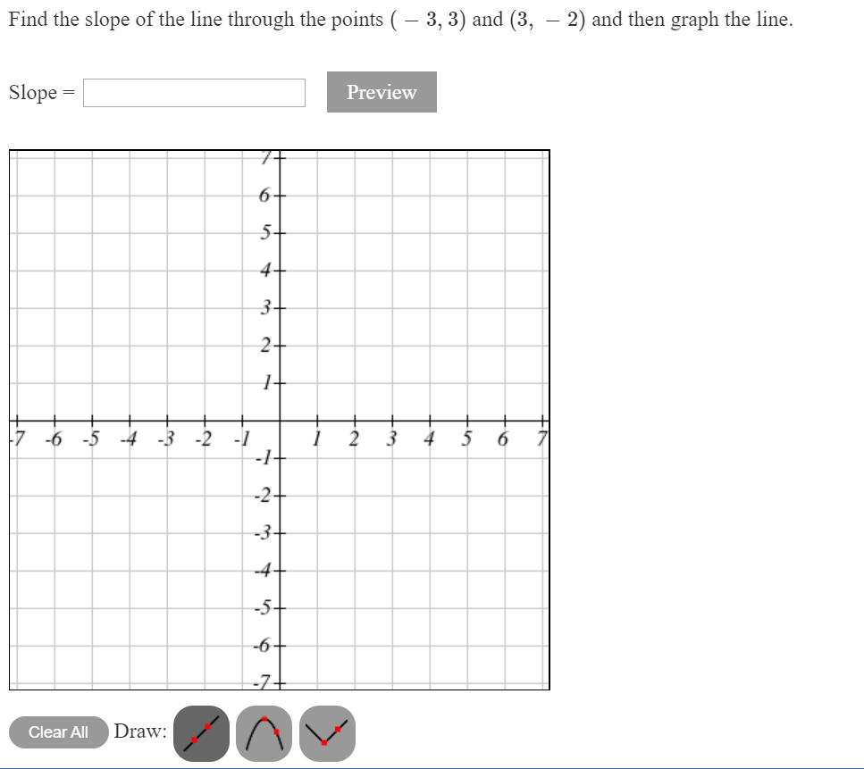 find the slope of the line joining 3 2 and 1 4