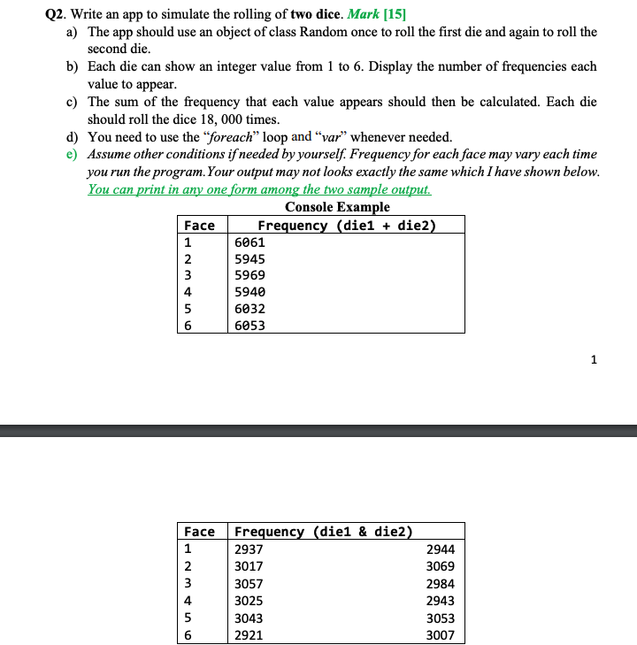 Solved (Dice Rolling) Write an application to simulate the