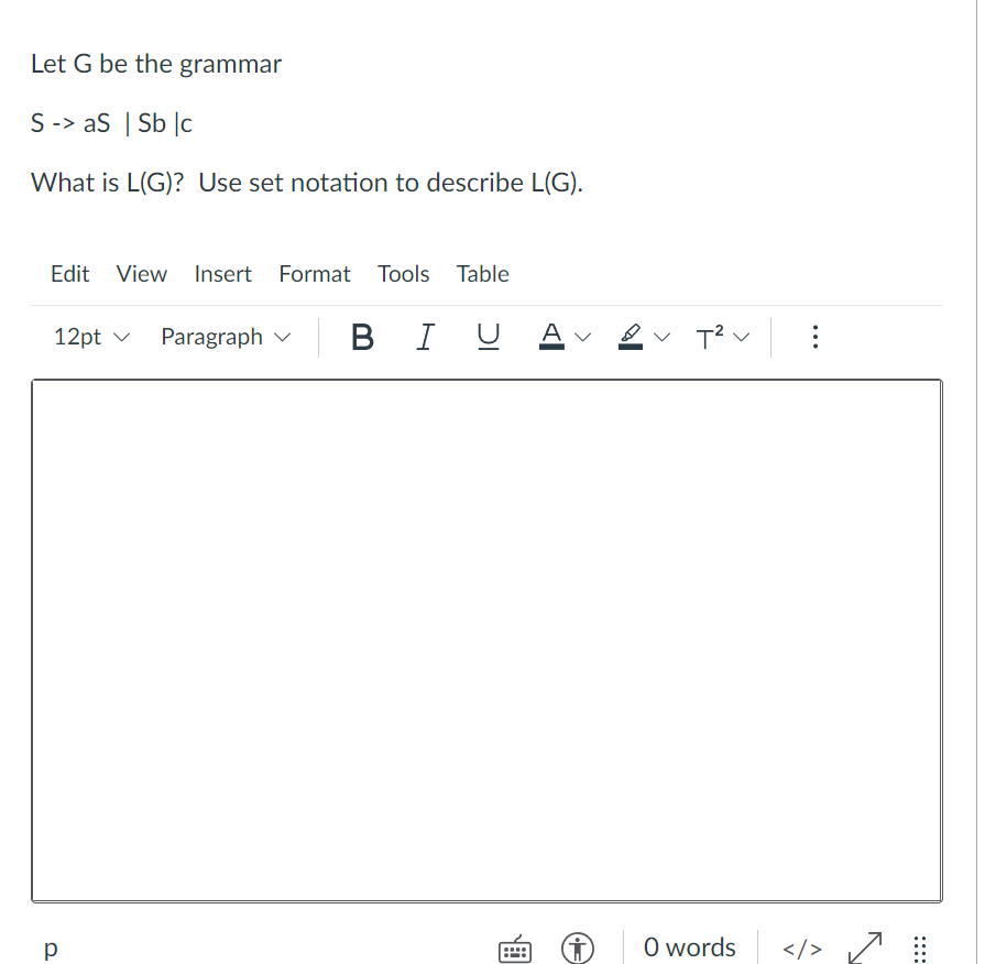 Solved Let G Be The Grammar S-> AS | Sb Ic What Is L(G)? Use | Chegg.com