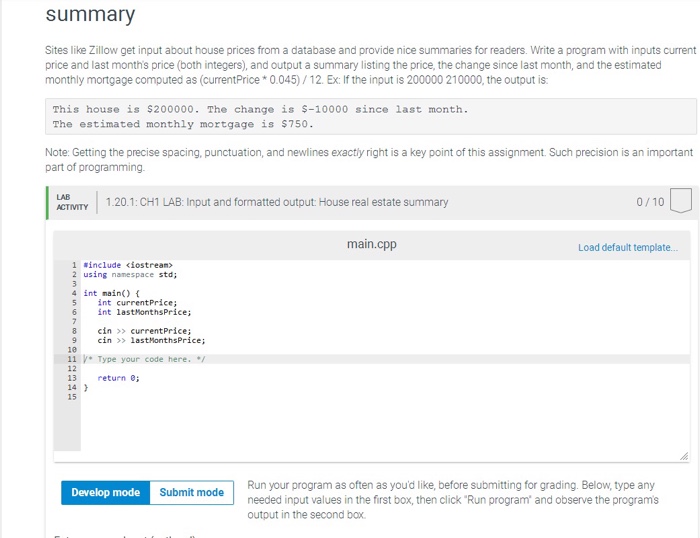 Solved Summary Sites Like Zillow Get Input About House Pr...