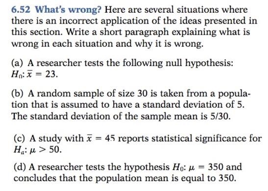 Solved What s wrong? Here are several situations where there | Chegg.com