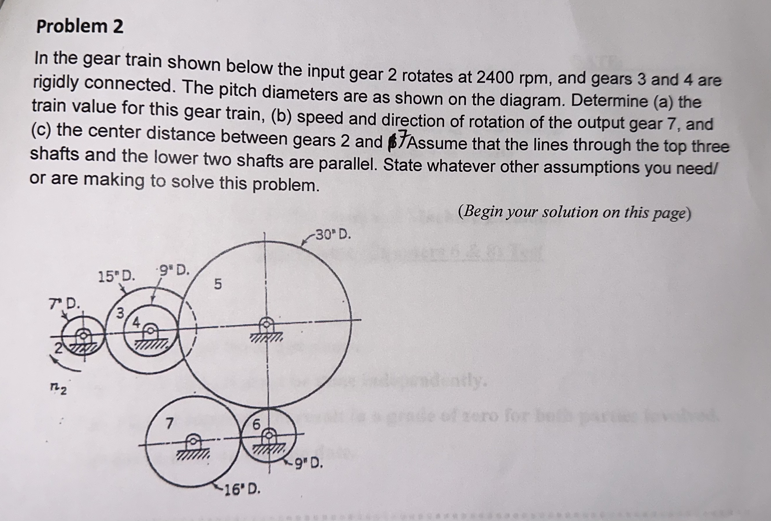 Solved In The Gear Train Shown Below The Input Gear 2 | Chegg.com