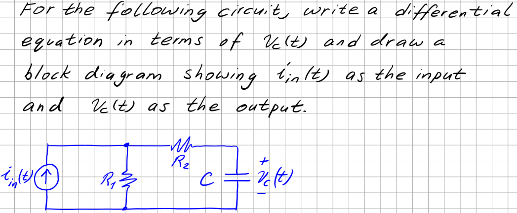 Solved For the following circuit, write a differential | Chegg.com