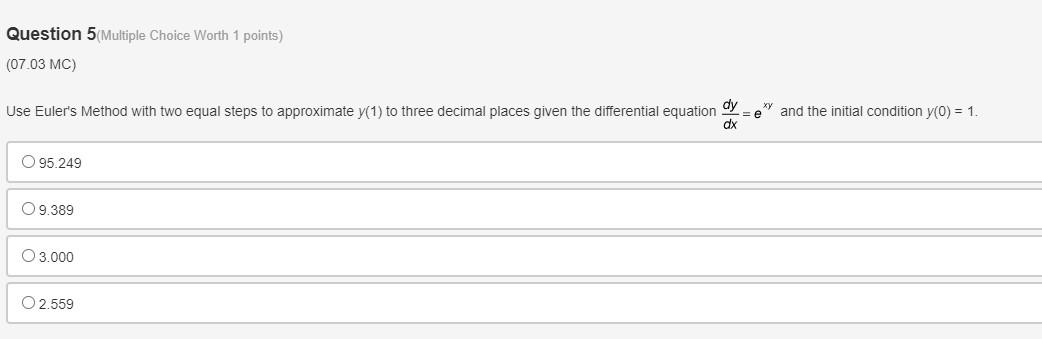 Solved Question 1 Multiple Choice Worth 1 points) (07.03 MC) | Chegg.com