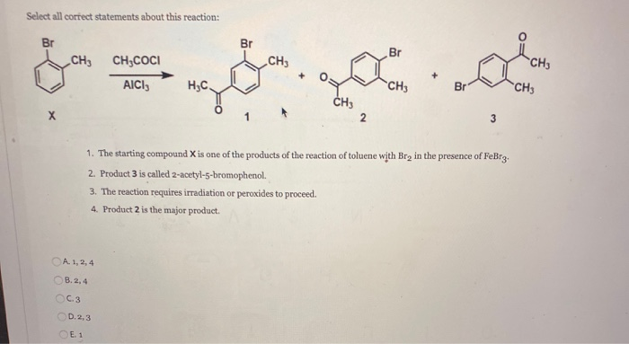 Solved Select all correct statements about this reaction: Br | Chegg.com