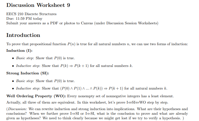 Problem 2. Prove that strong induction implies well | Chegg.com