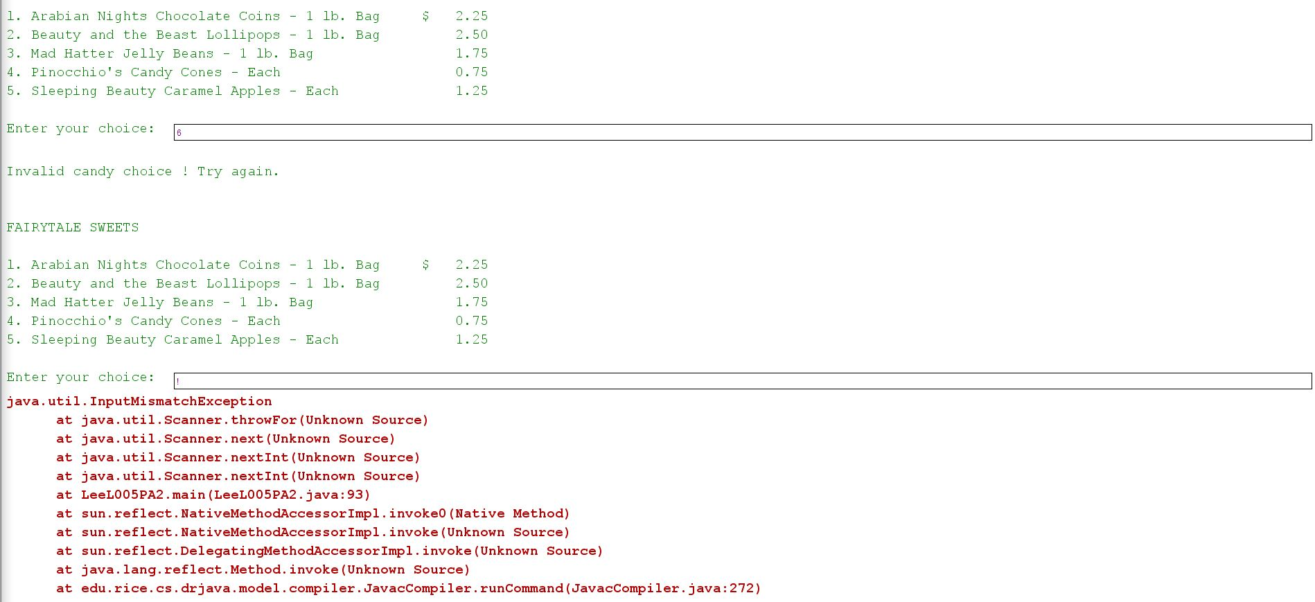 Solved I have compiled some java code. Below is the expected | Chegg.com