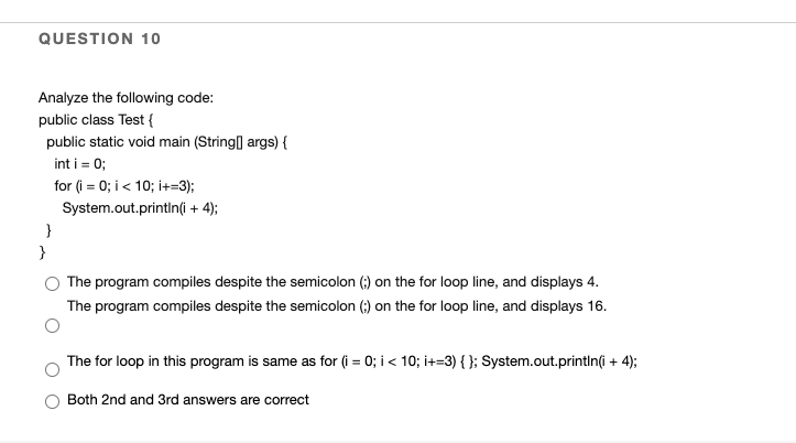 Solved QUESTION 10 Analyze The Following Code: Public Class | Chegg.com