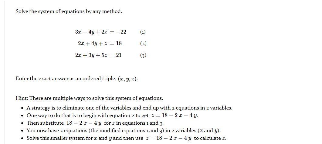 Solved Solve the system of equations by any method. 3.x - 4y | Chegg.com