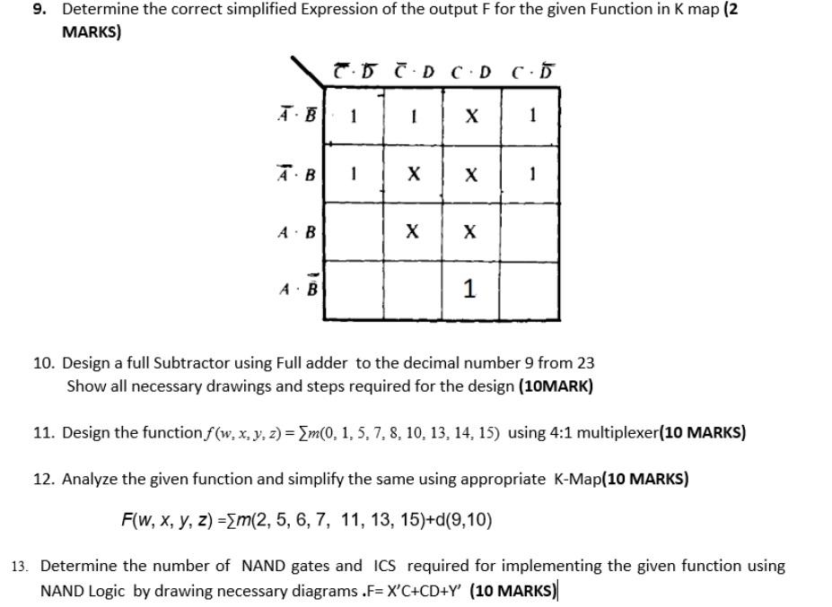 Solved 9. Determine the correct simplified Expression of the | Chegg.com