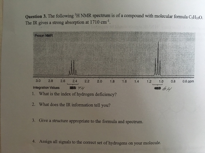 Solved The following^1H NMR spectrum is of a compound with | Chegg.com