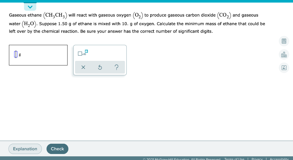 solved-gaseous-ethane-ch3ch3-will-react-with-gaseous-chegg