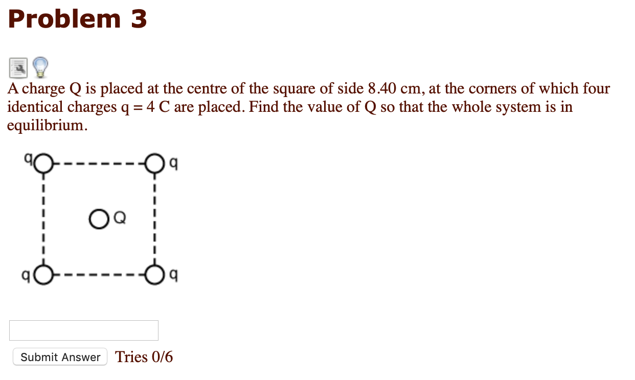 Solved Problem 3 A charge Q is placed at the centre of the | Chegg.com