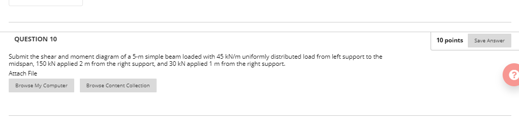 Solved QUESTION 10 10 points Save Answer Submit the shear | Chegg.com