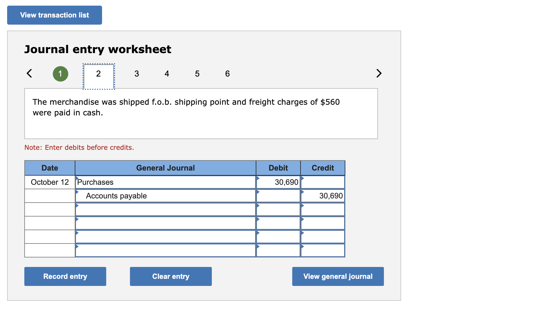 Solved Journal entry worksheet 1 6 On October 31, James paid | Chegg.com