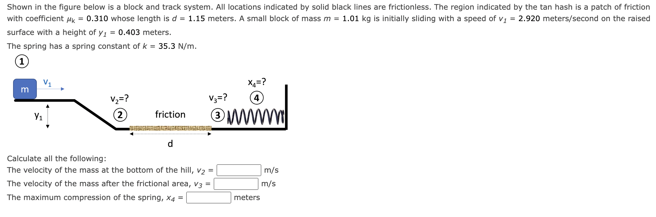 Solved Shown in the figure below is a block and track | Chegg.com