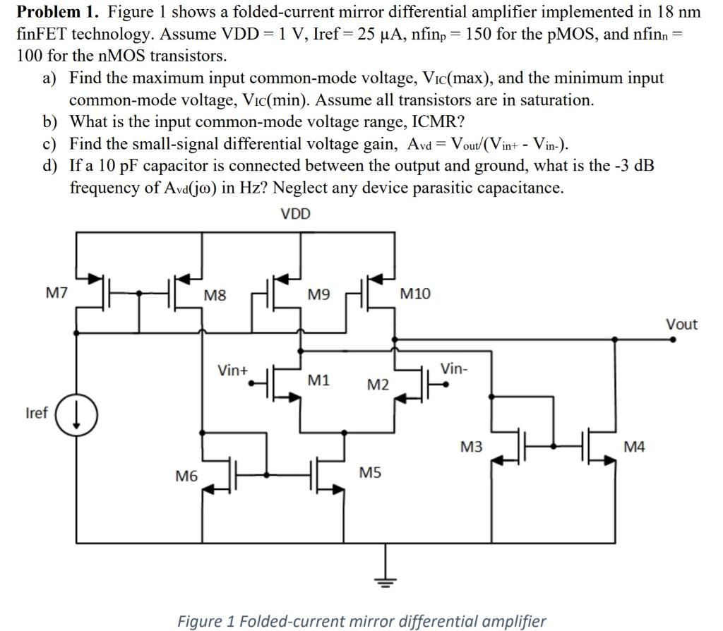 Figure 1 shows a foldedcurrent mirror differential