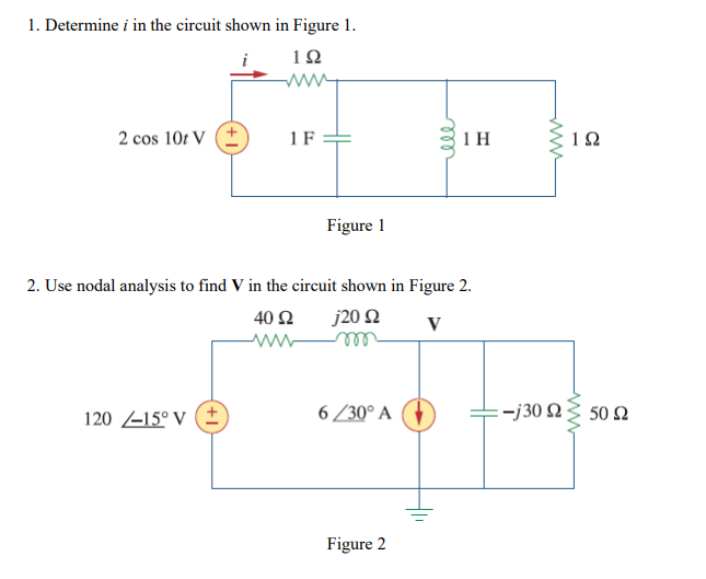 Solved 1. Determine i in the circuit shown in Figure 1. 12 2 | Chegg.com