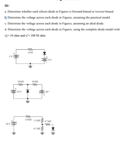 Solved Q1: A. Determine Whether Each Silicon Diode In | Chegg.com