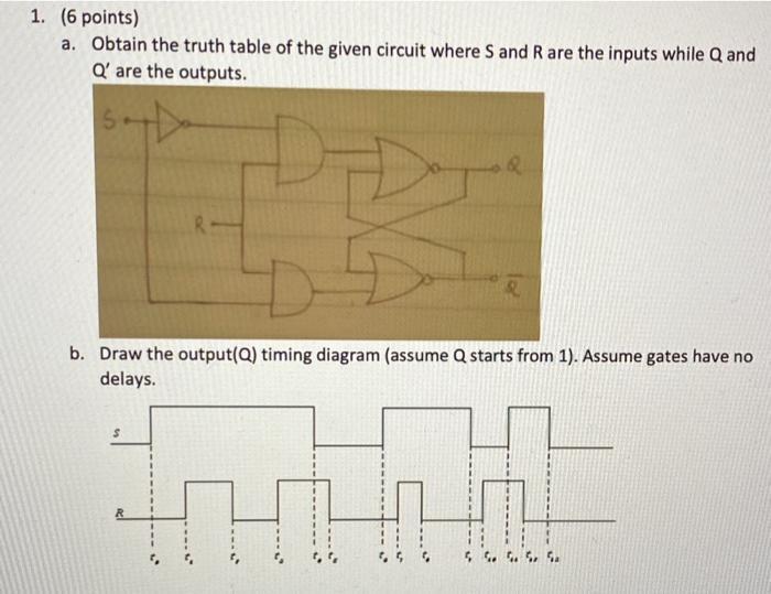 Solved 1. (6 points) a. Obtain the truth table of the given | Chegg.com