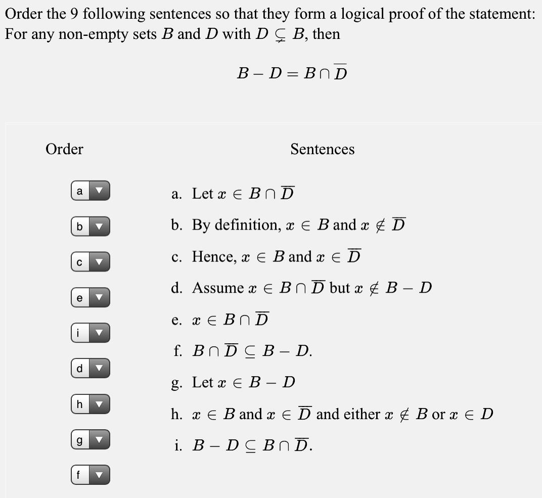 Solved Order The 9 Following Sentences So That They Form Chegg Com