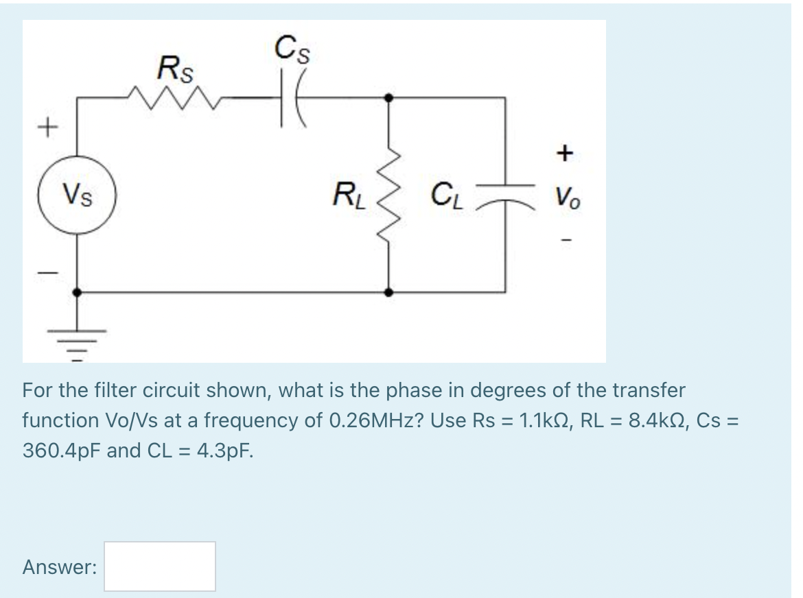 Solved Rs Amplifier io + Vs ViR Gm Vi Ro For the amplifier | Chegg.com