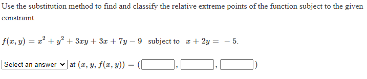 Solved Use the substitution method to find and classify the | Chegg.com
