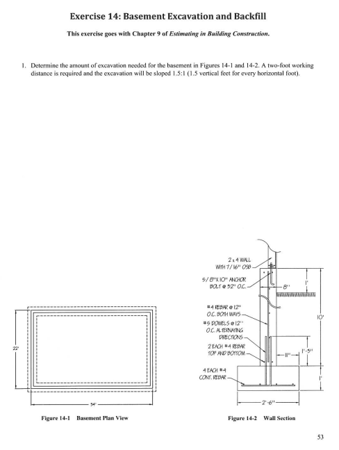 Solved Exercise 14: Basement Excavation and Backfill This | Chegg.com