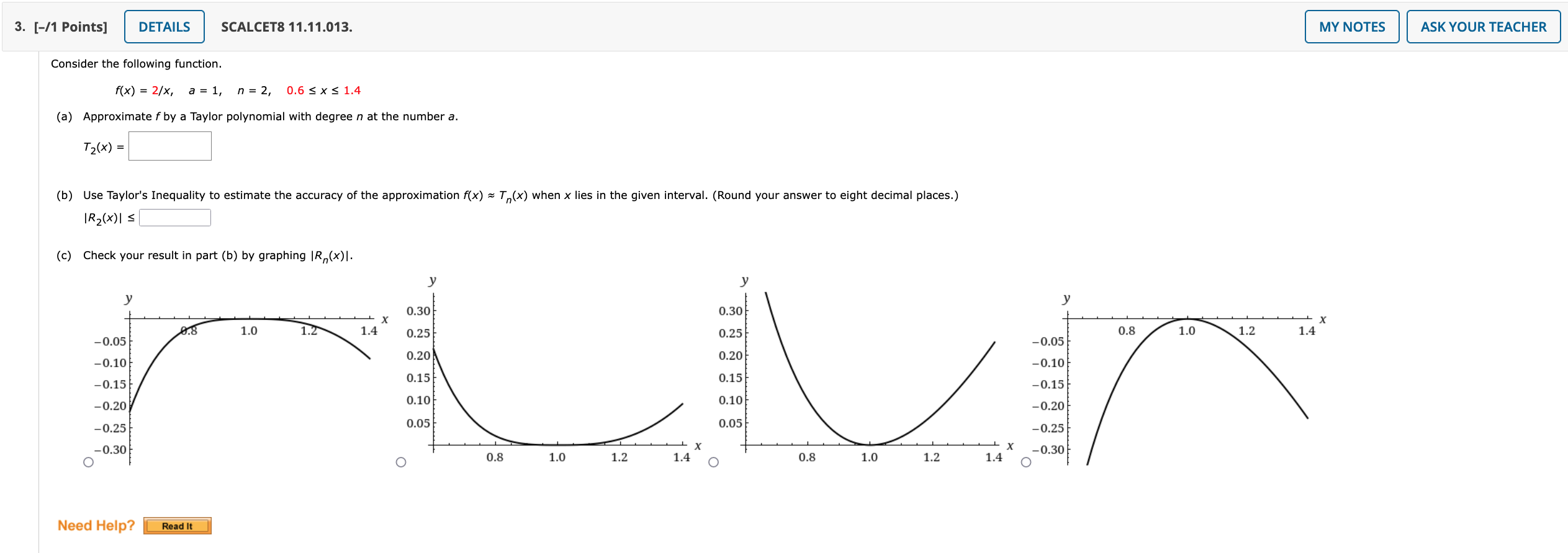 Solved 3. [-/1 Points] DETAILS SCALCET8 11.11.013. MY NOTES | Chegg.com