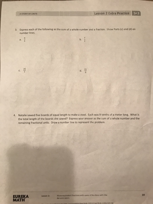 Solved: A STORY OF UNITS Lesson 2 Extra Practice 5 3 Name | Chegg.com