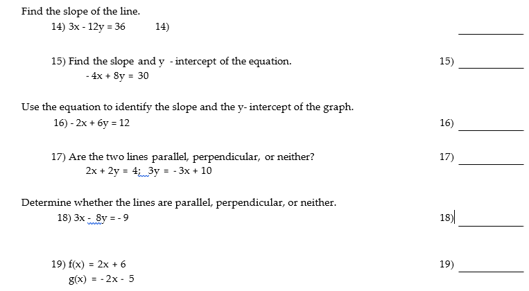 find the slope of the line y 5 4 x 15