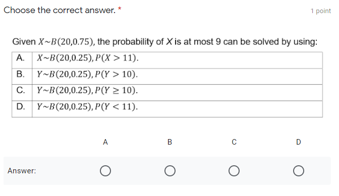 Solved Choose the correct answer. * 1 point Given | Chegg.com