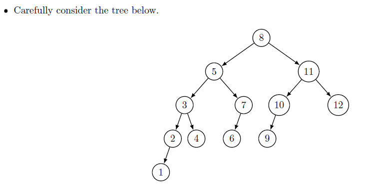 Solved - Carefully consider the tree below. - If we start | Chegg.com