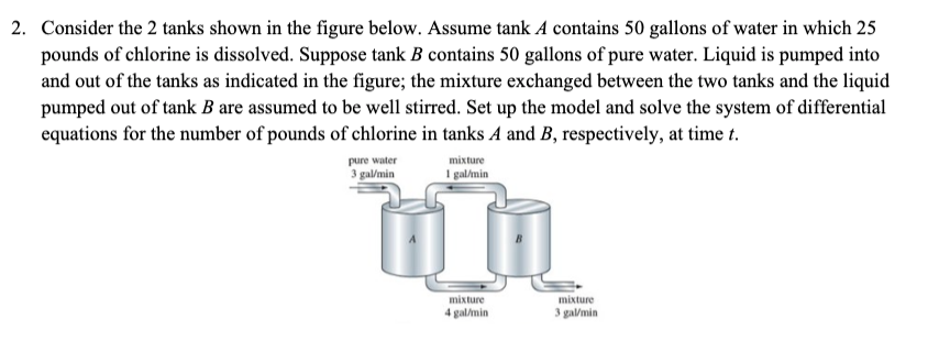 Solved 2. Consider the 2 tanks shown in the figure below. | Chegg.com