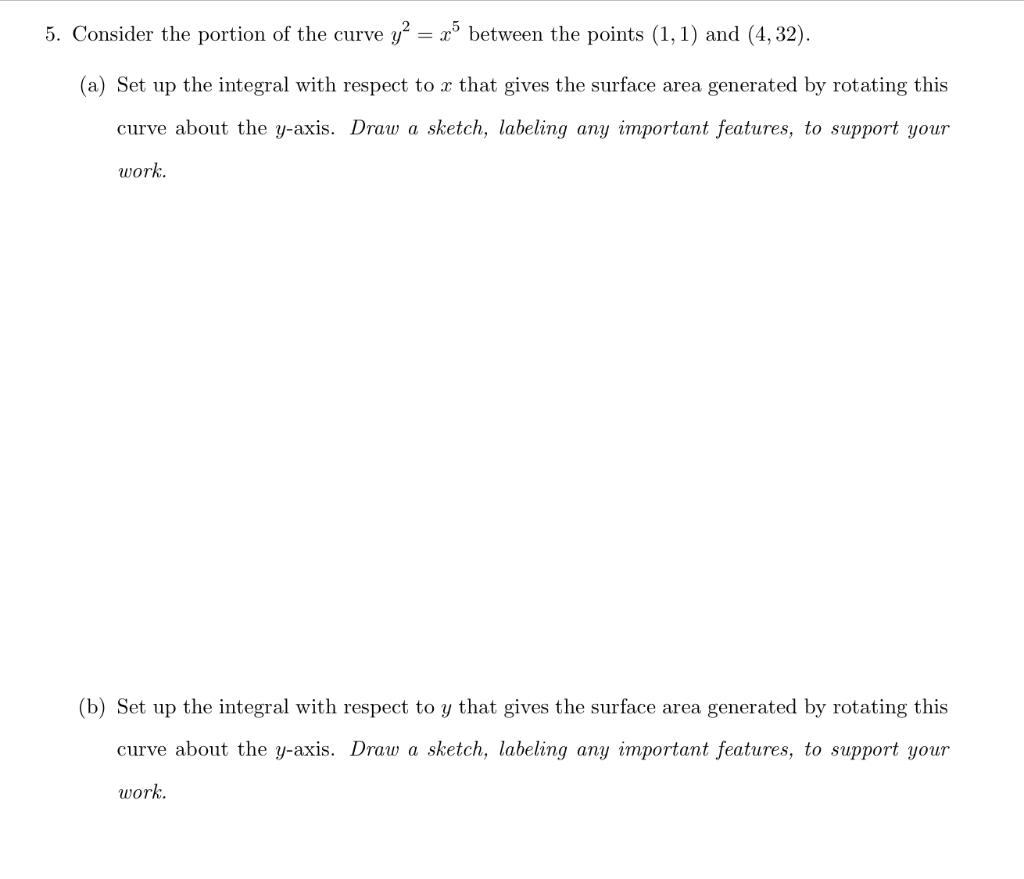 solved-5-consider-the-portion-of-the-curve-y2-x5-between-chegg