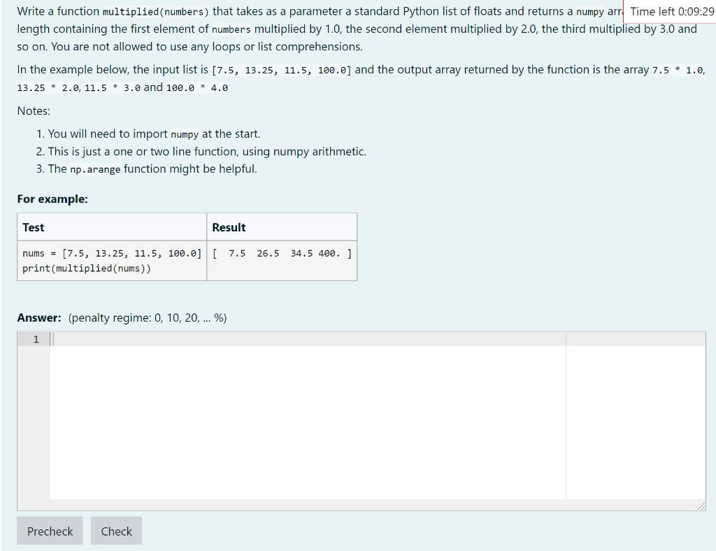 Solved Write a function multiplied (numbers) that takes as a | Chegg.com