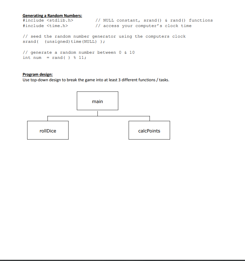 Using C, write a simulated dice game of PIG. PIG | Chegg.com