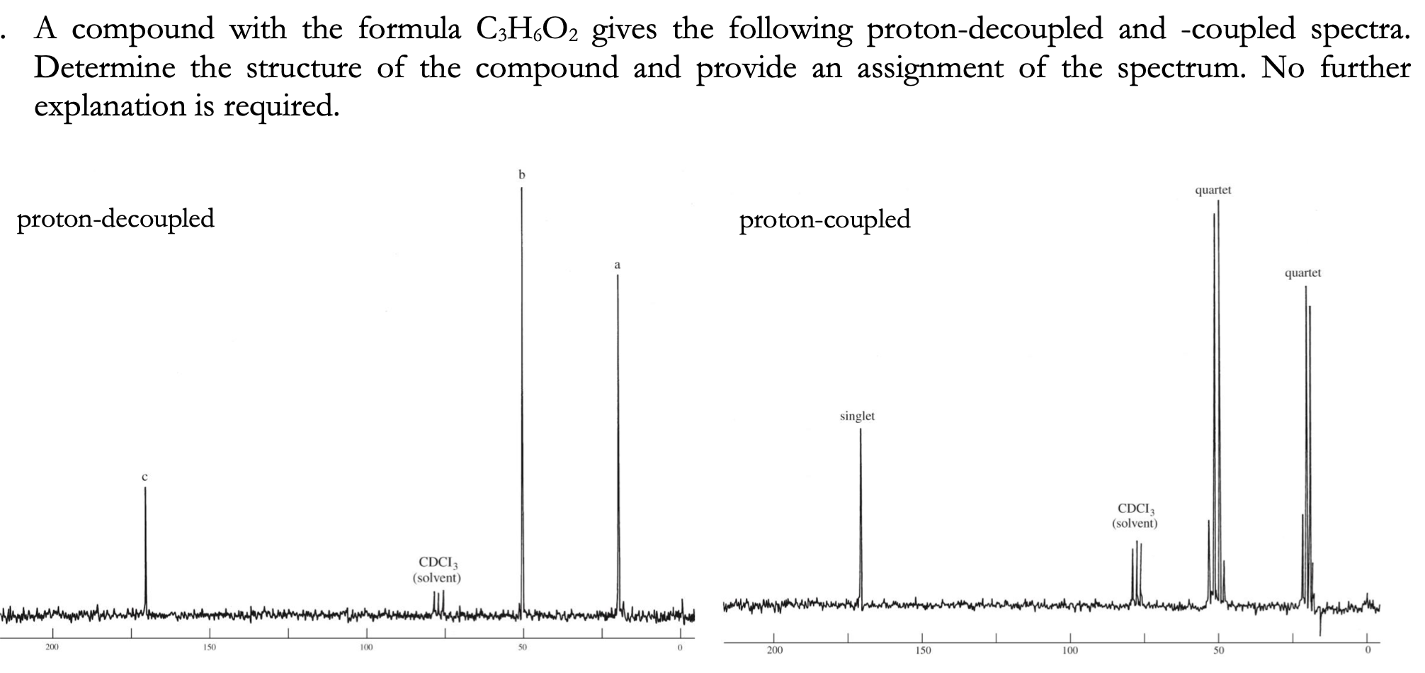 Solved A compound with the formula C3H6O2 gives the | Chegg.com