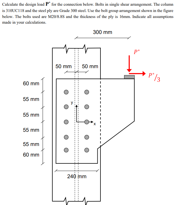 Solved Calculate the design load P* for the connection | Chegg.com