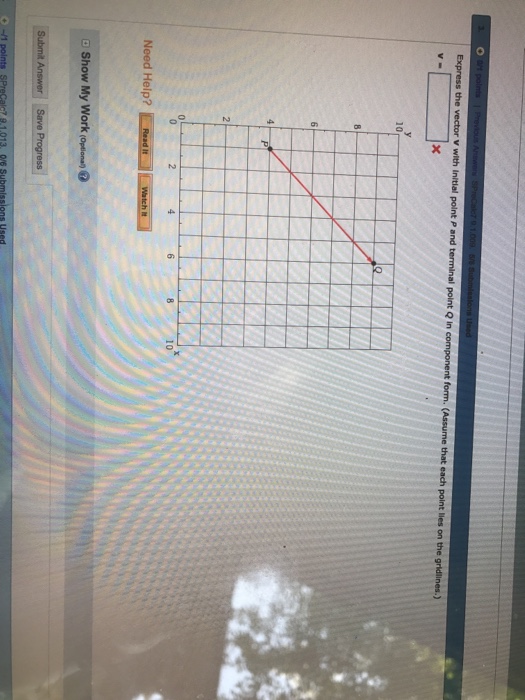 Solved Express the vector V with Initial point P and | Chegg.com