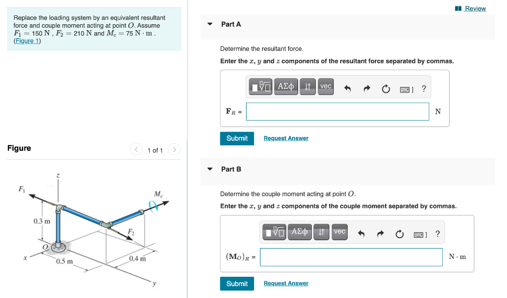 Solved Review Part A Replace the loading system by an | Chegg.com