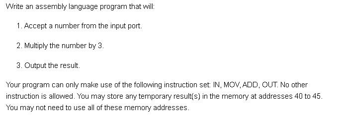 Solved Write an assembly language program that will: 1. | Chegg.com